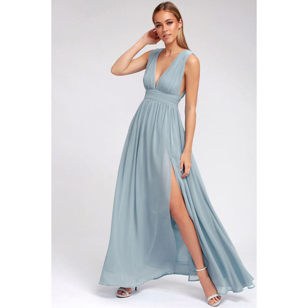 Lulus Heavenly Hues Light Blue Maxi Dress - Size Medium
